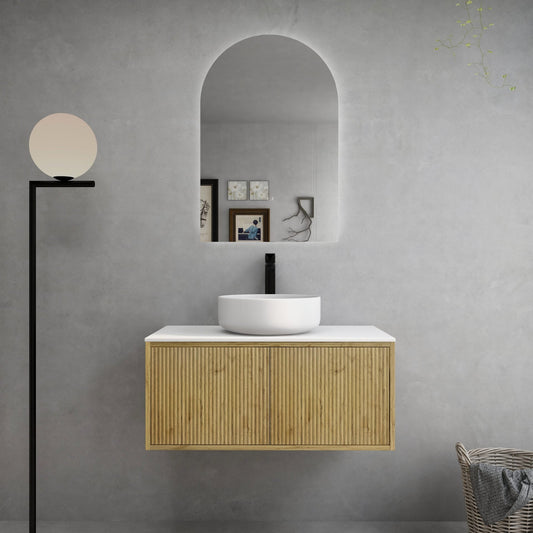 Bellevue Standard Wall Hung Vanity -  Prime Oak - 900mm