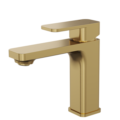 Zia Basin Mixer - Brushed Brass