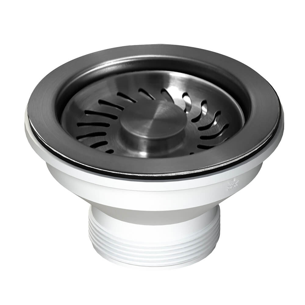 90x50 Brushed Gunmetal PVD Basket Waste & Long Bolt