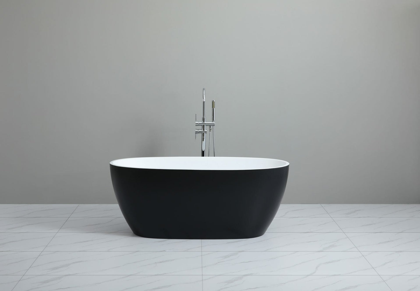 1500mm Freestanding Bathtub - Matte Black & Matte White