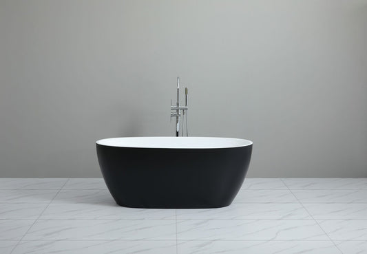 1500mm Freestanding Bathtub - Matte Black & Matte White