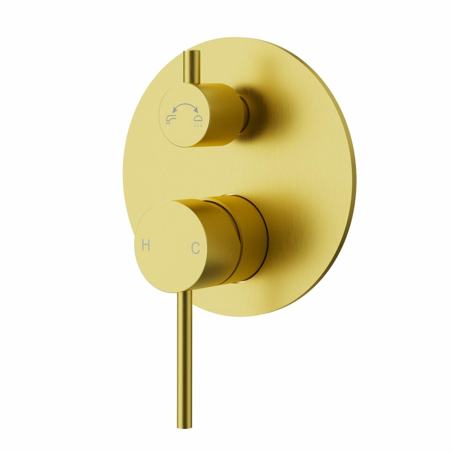 Otus Slimline Stainless Steel Wall Diverter Mixer Trim Kits - Brushed Gold