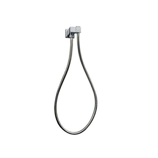 Esperia Brushed Nickel Square Shower Holder Wall Connector & Hose