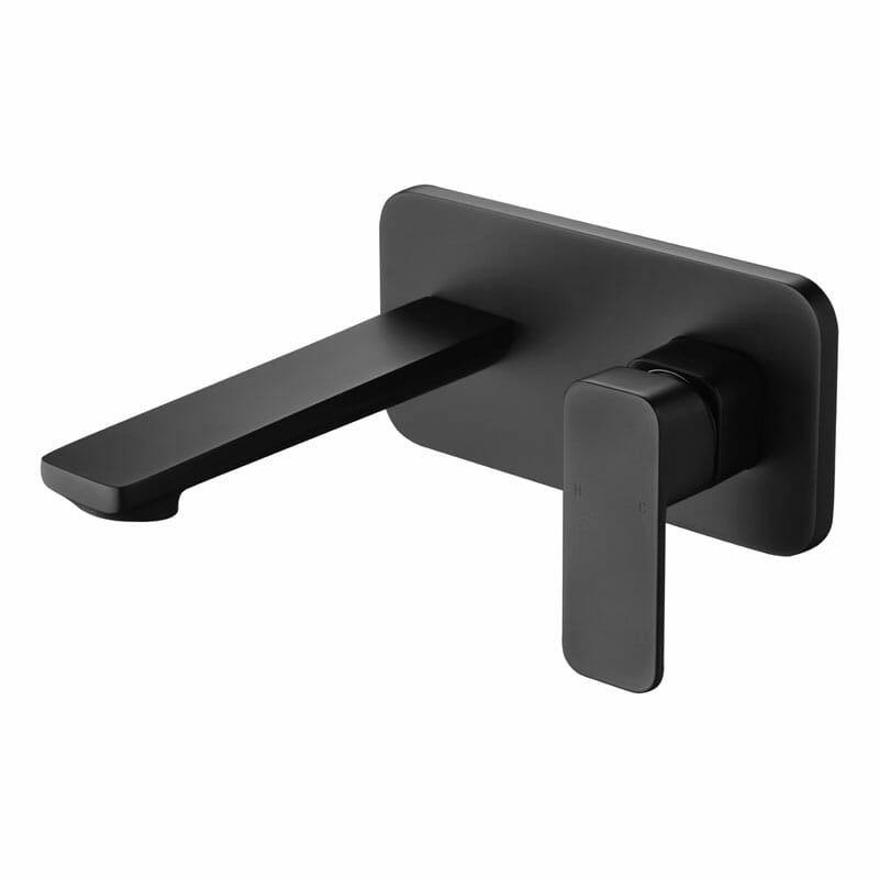 seto Matte black wall basin mixer