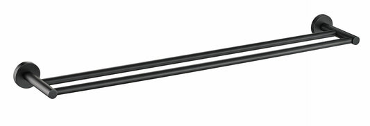 Otus Round Double Towel Rail 600mm - Matt Black