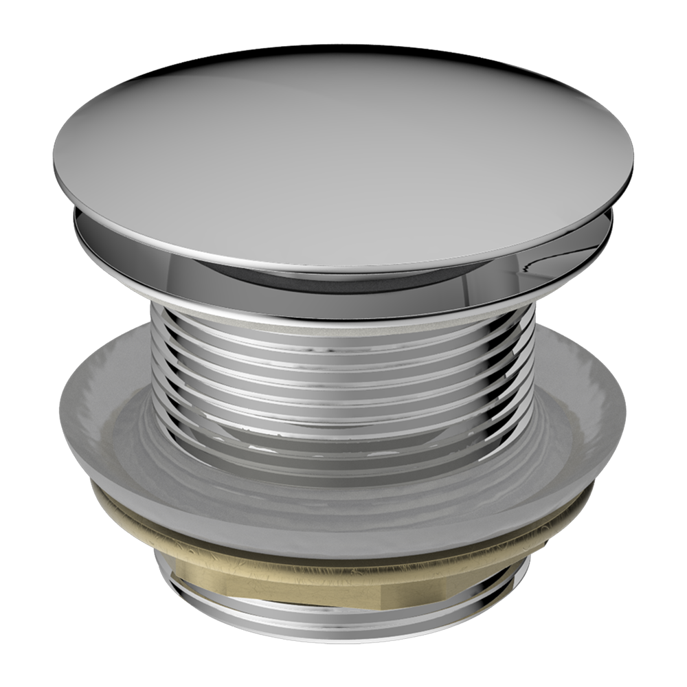 40mm Chrome Solid Brass Mushroom Bathtub Pop Up Waste - NO Overflow