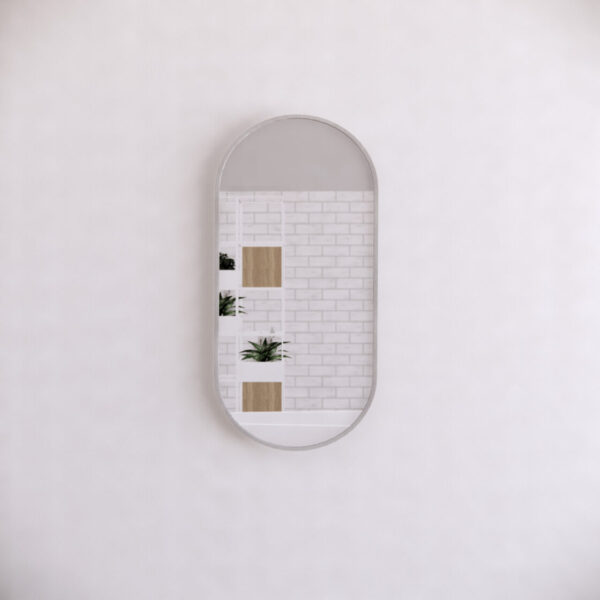 450mm Framed Non-LED - Brushed Nickel - 450 x 900 x 45