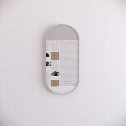 450mm Framed Non-LED - Brushed Nickel - 450 x 900 x 45