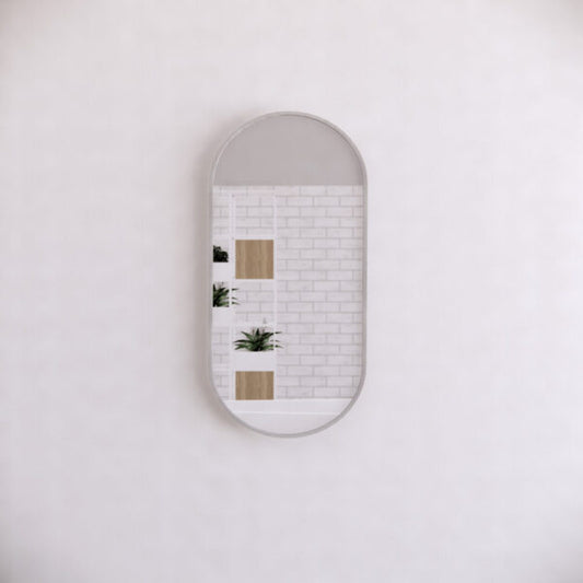 900mm Brushed Nickel Framed Plain Mirror - Brushed Nickel