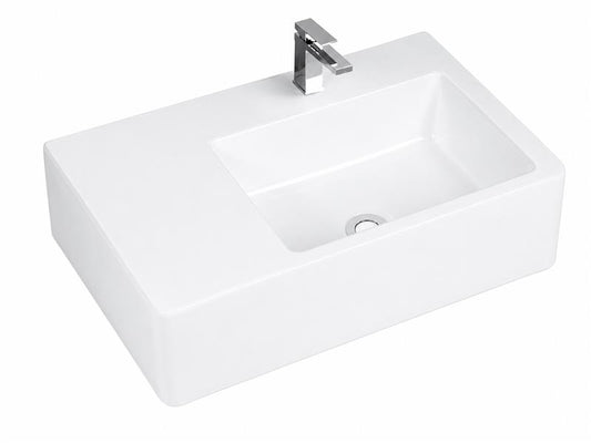 Wall Hung Gloss White Basin Right Hand Side with No Overflow 600mm x 450mm