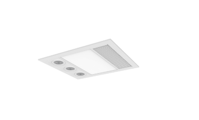 Linear Mini 3-in-1 Bathroom Heater with 3 Heat Lamps, Exhaust Fan and LED Light