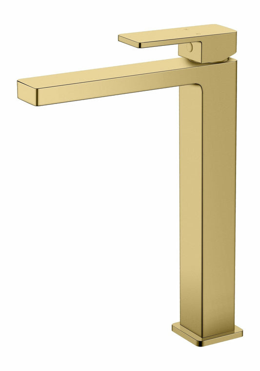 Ceram High Rise Basin Mixer - Brushed Gold