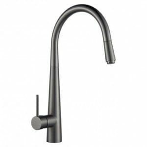 Round Gun Metal Grey Pull Out Kitchen   Sink Mixer Tap