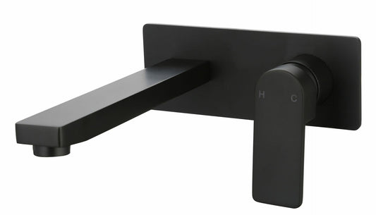 Flores wall basin mixer - Matte black