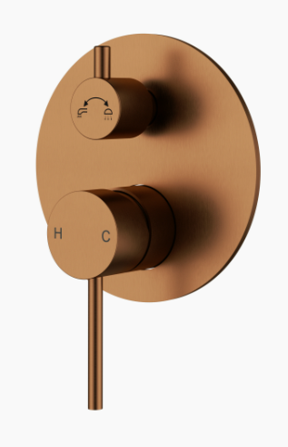 Otus Slimline ss Wall Diverter Mixer Trim Kits Brushed Copper