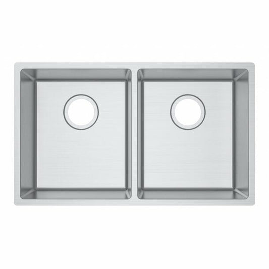 Round Corner Chrome Stainless Steel Handmade Double Bowl Kitchen Sink 740*440*200mm