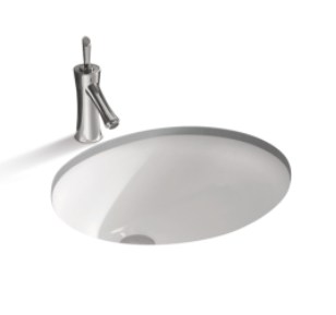 Undermount? Ceramic Basin - Overflow - Gloss White -   Oval - 500mm