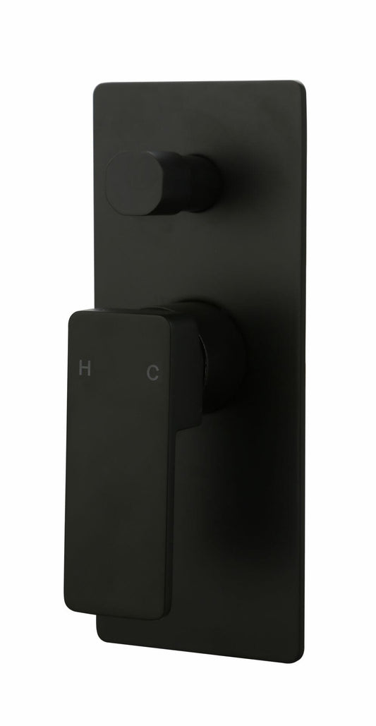 Ceram Wall Mixer With Diverter - Matt Black