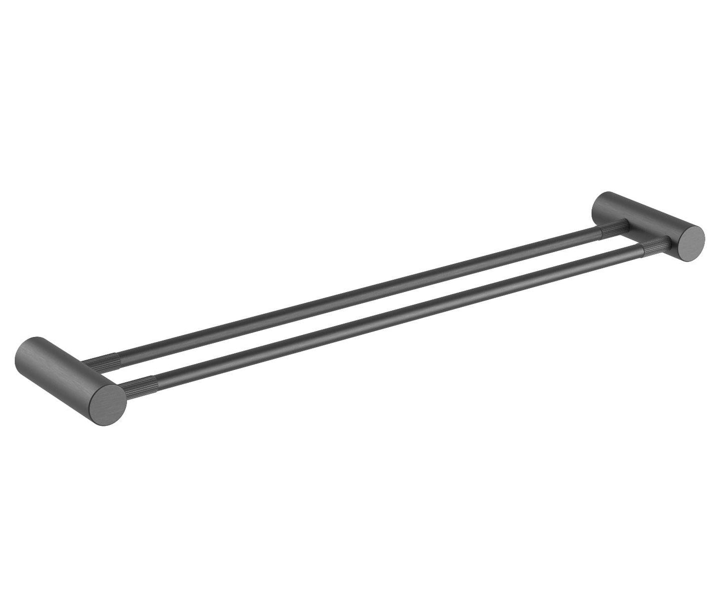 CADDENCE Brushed Gun Metal Grey Double Towel Rail - 600mm