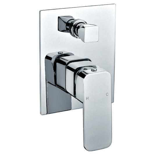 Nova Round Cornered Rectangle Handle Wall Mixer With Diverter