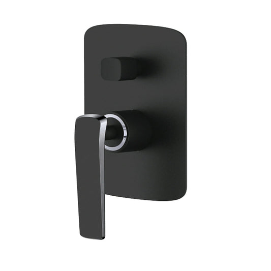 Esperia Matte Black & Chrome Wall   Mixer with Diverter