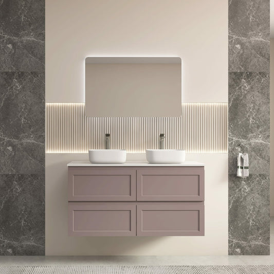 Fremantle Wall Hung Vanity - Four Drawers   - Matt Grey - 1200mm
