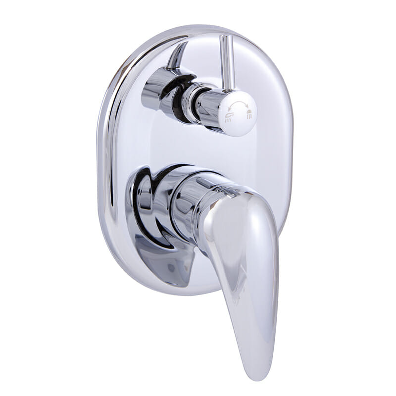 Ruby Wall Mixer With Diverter - Chrome