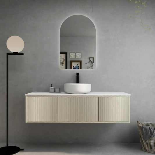 Bellevue Ensuite Slim Wall Hung Vanity -   Coastal Oak - 1500mm