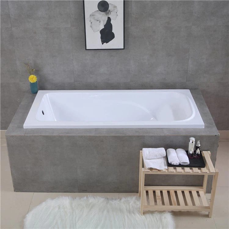 BATHEX Drop in Bathtub - Gloss White - 1500mm
