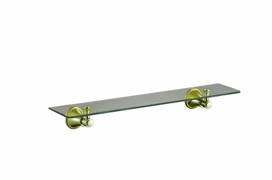 Clasico Glass Shelf - Brushed Gold