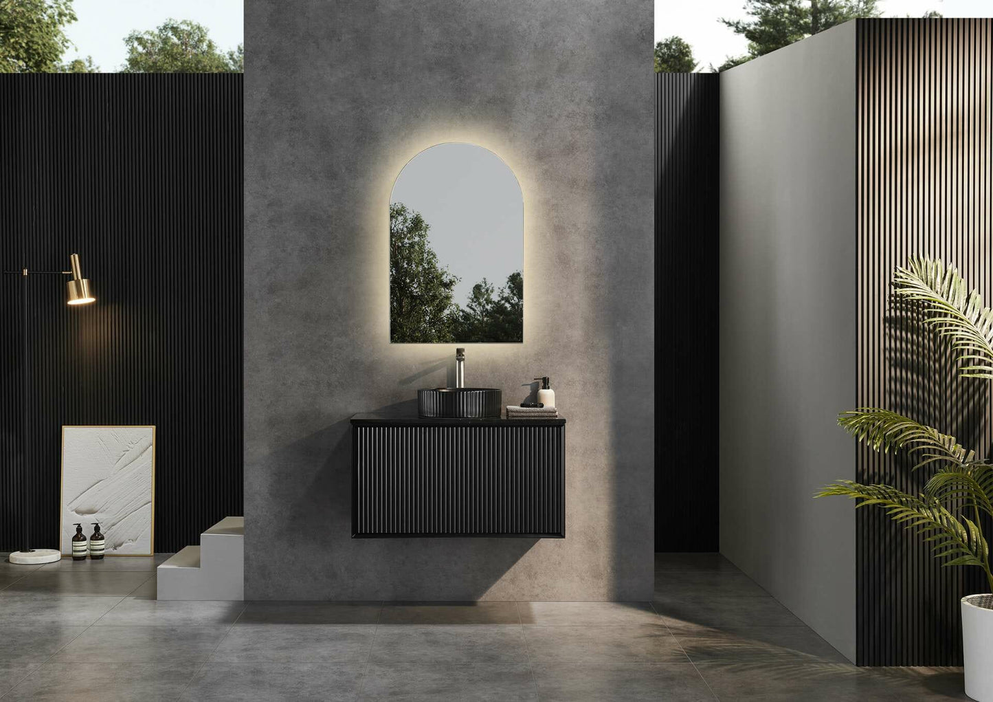 Kirribilli / Kliff Wall Hung Vanity - Matt Black - 900mm