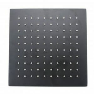 Square Black Rainfall Brass Shower Head 200mm