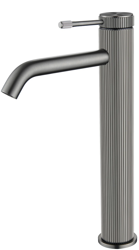 Mica Fluted TALL Basin Mixer - Gunmetal