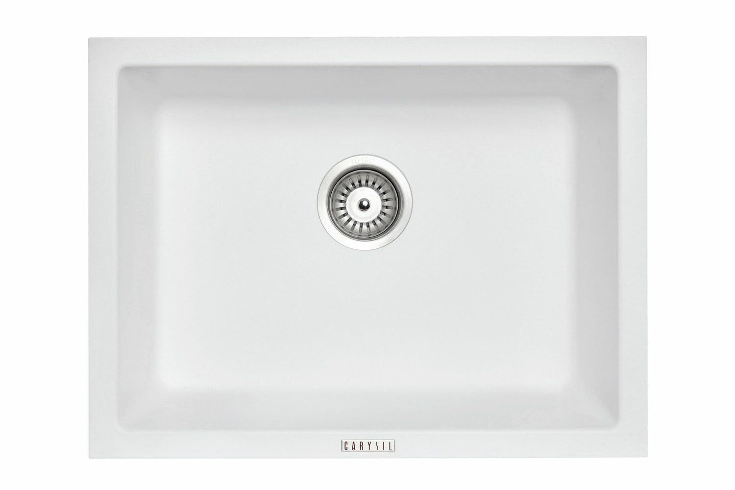 Carysil White Single Big Bowl Granite Kitchen Laundry Sink Top Flush Under Mount