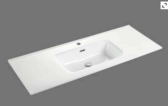 1200mm Ceramic Top - 1 Tap Hole - Gloss white