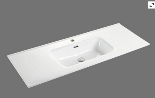 1200mm Ceramic Top - 1 Tap Hole - Gloss white