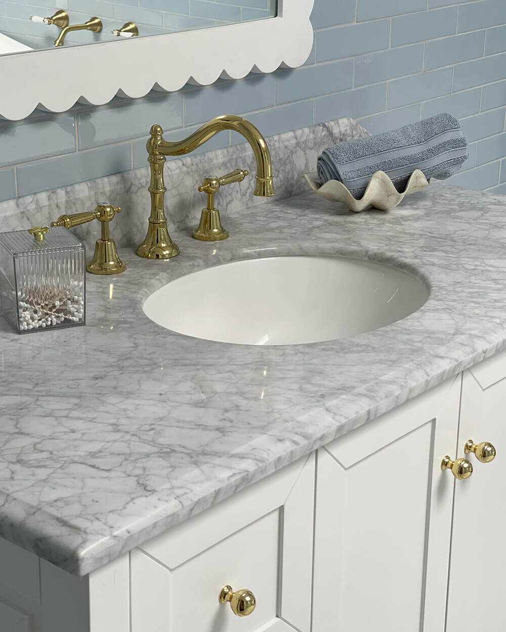 Coventry 120x55 Single Bowl White Vanity with Marble Top & Under Counter Basin - 1TH
