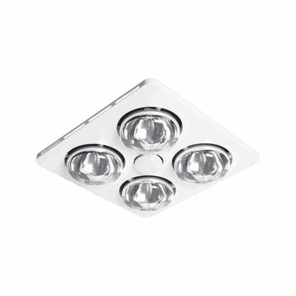 Essence 4 4 Heat 3 in 1 Bathroom Heater Exhaust Fan & 8w R63 4000K LED Light - White