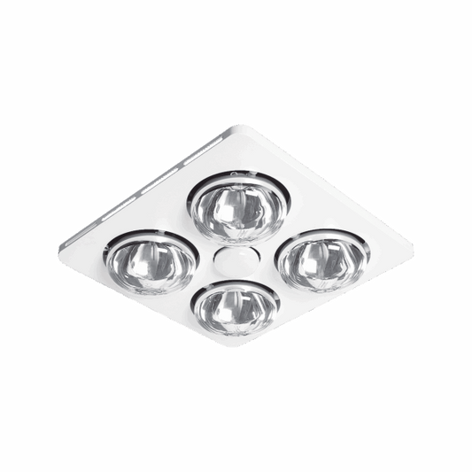 Essence 4 4 Heat 3 in 1 Bathroom Heater Exhaust Fan & 8w R63 4000K LED Light - White