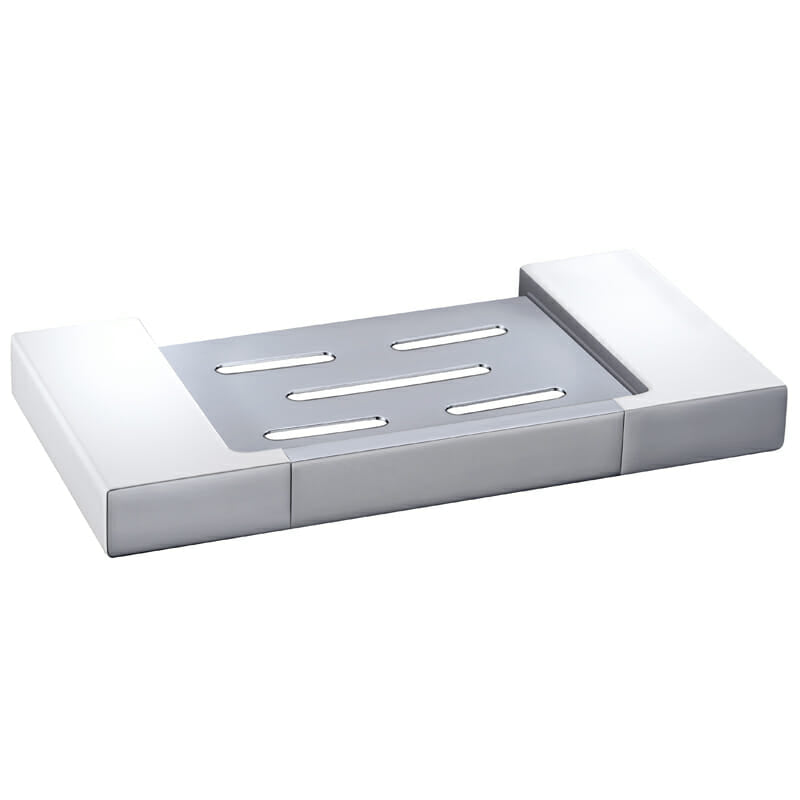 Eden Soap Holder - Chrome & White