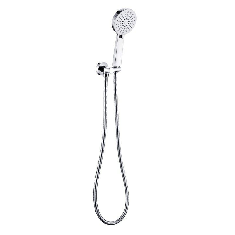 Maya Round Brass Hand Shower On Wall Bracket - Chrome