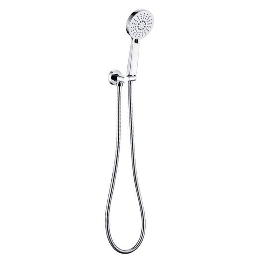 Maya Round Brass Hand Shower On Wall Bracket - Chrome