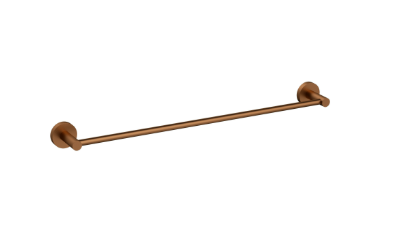 Otus Slimline Single Towel Rail 600mm In Brushed Copper