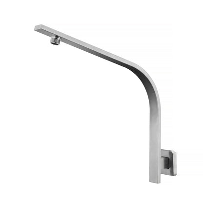 Square Brushed Nickel Gooseneck Wall Mounted Shower Arm