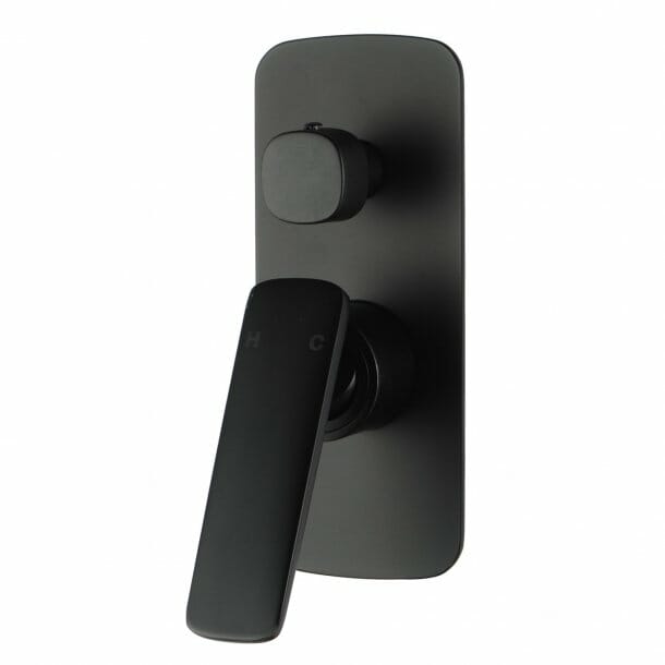 Bathroom Black Shower/Bath Wall Mixer   with Diverter