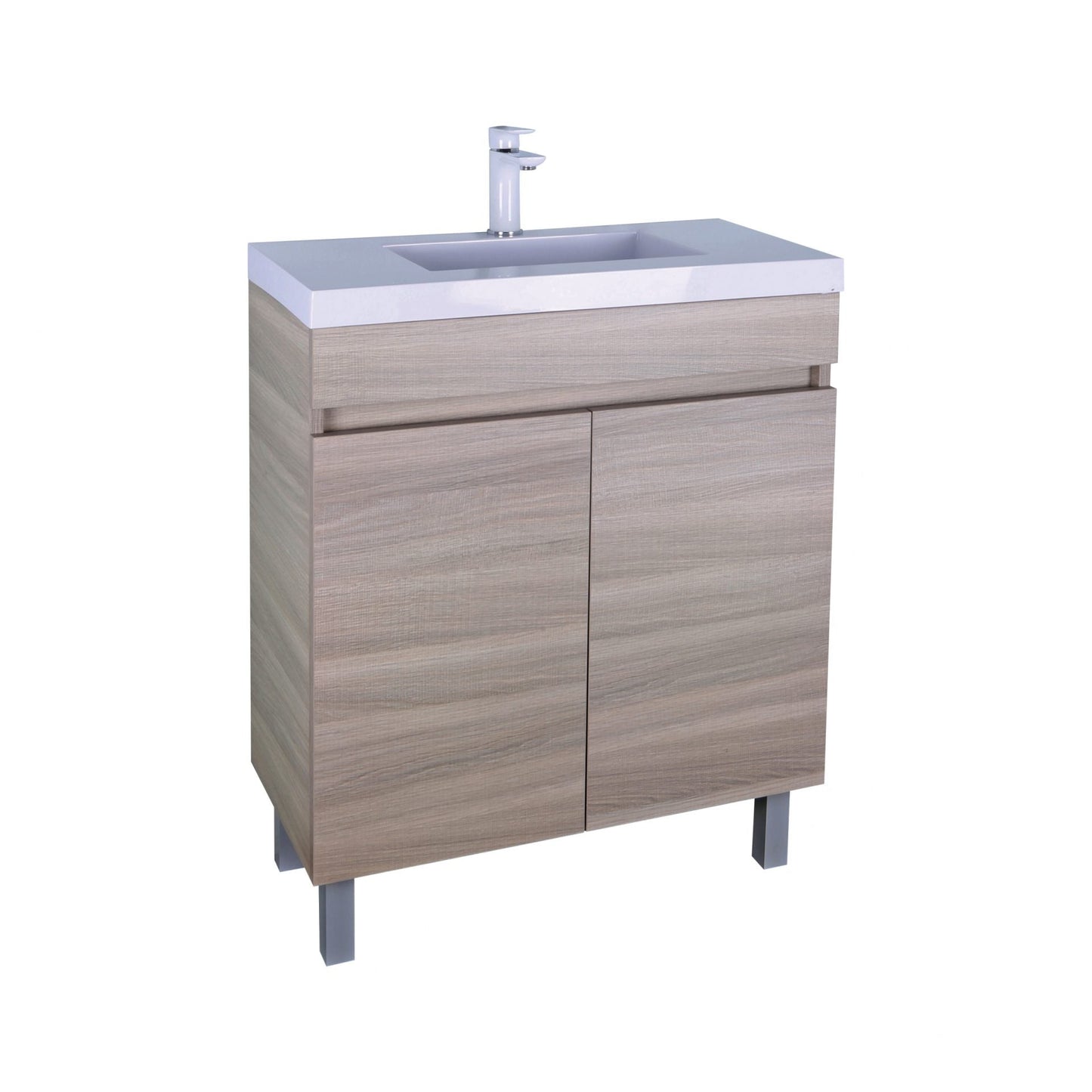 Evie Wood Grain PVC Floor Vanity - Oak -   750mm - Slim