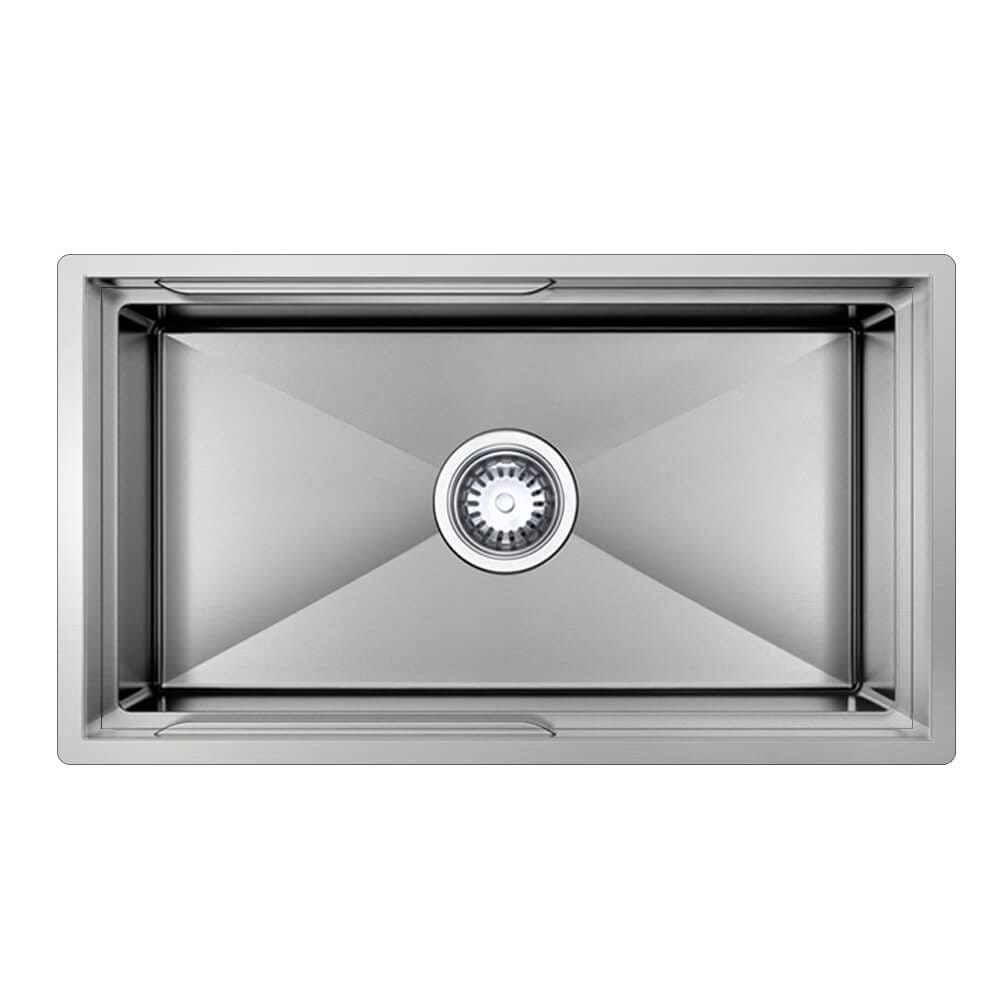 750mm Stainless Steel PINIZ Single Bowl Workstation Kitchen Sink - Slide Lip - Nano Coated 1.2mm Thick Stainless Steel - Anti-Scratch