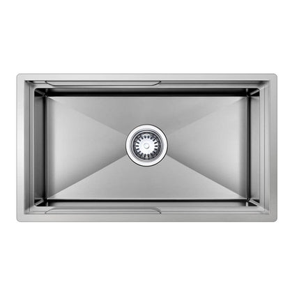 750mm Stainless Steel PINIZ Single Bowl Workstation Kitchen Sink - Slide Lip - Nano Coated 1.2mm Thick Stainless Steel - Anti-Scratch