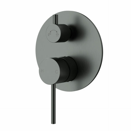 Otus Slimline Stainless Steel Wall Diverter Mixer Trim Kits  - Gun Metal