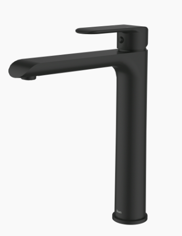 IKON-Kara Matt Black Highrise Basin Mixer Lead Free